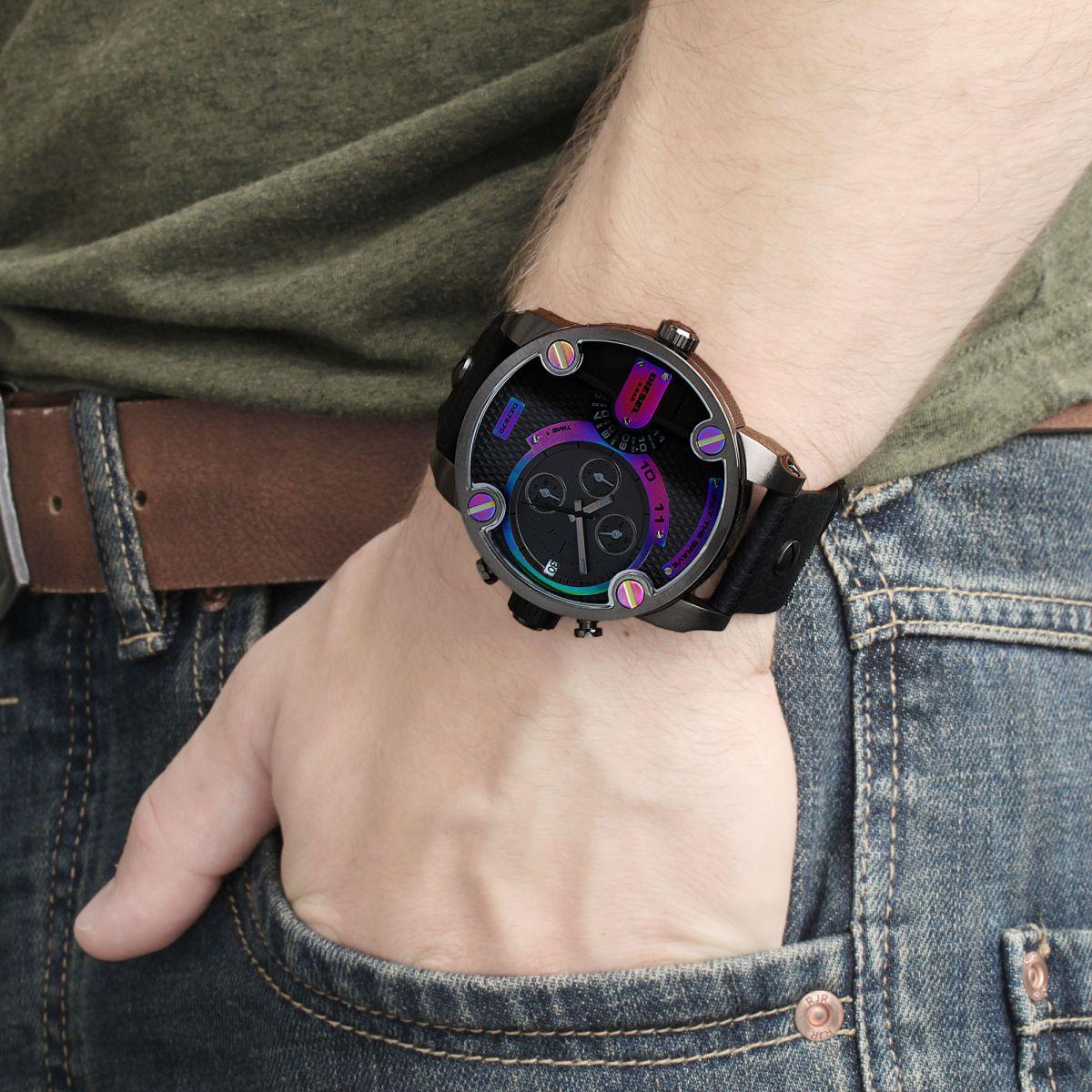 Diesel DZ7270 Badass Chronograph Men's Watch – Anthracite Dial & Black Leather Strap