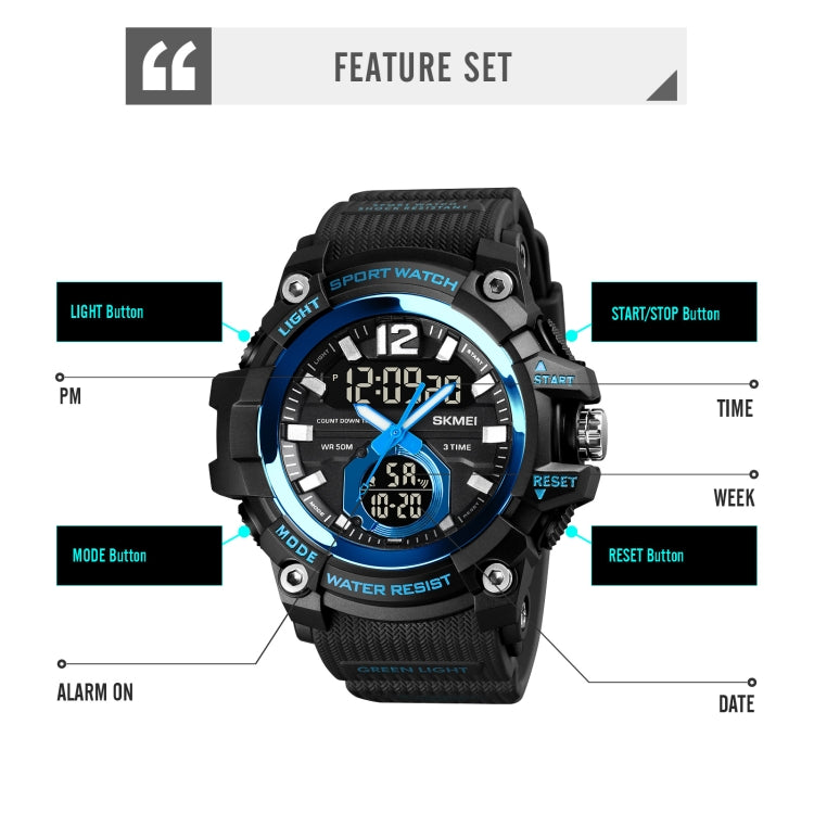skmei-1725-three-time-led-digital-display-timing-luminous-electronic-watchred