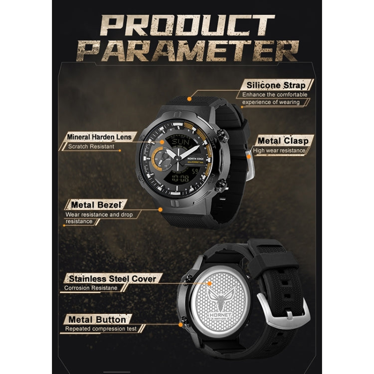 north-edge-hornet-dual-digital-alarm-clock-timing-men-luminous-sports-watchyellow