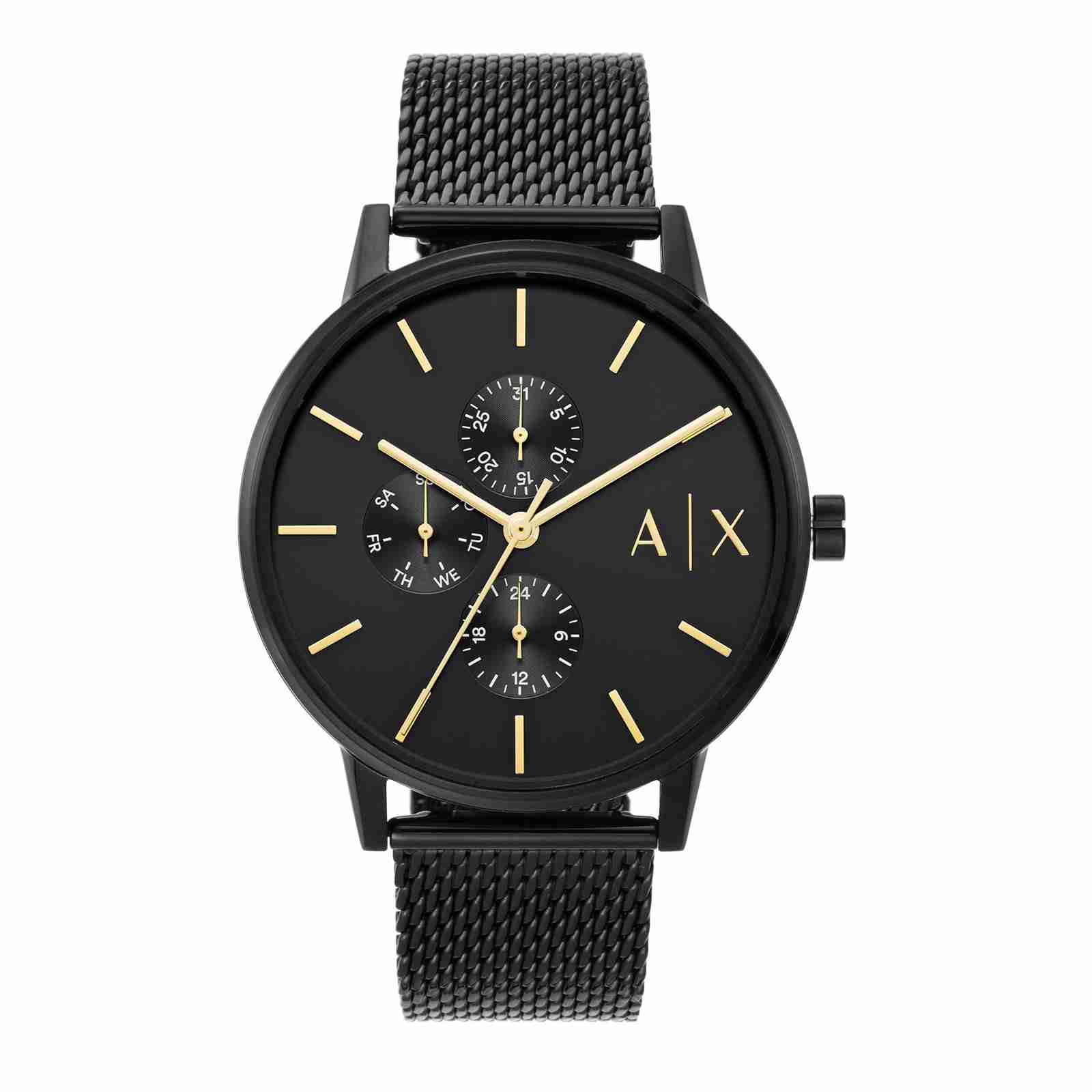 Armani Exchange Cayde AX2716 Men's Chronograph – Black Dial with Black Mesh Stainless Steel Strap