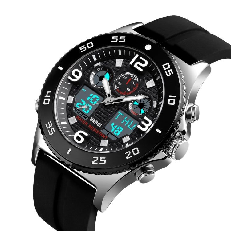 skmei-1538-multi-function-time-large-dial-steel-belt-men-casual-sports-electronic-watchsilver-silicone-belt