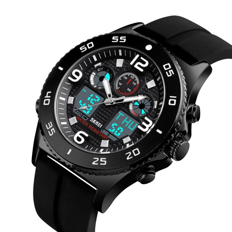 skmei-1538-multi-function-time-large-dial-steel-belt-men-casual-sports-electronic-watchblack-silicone-belt