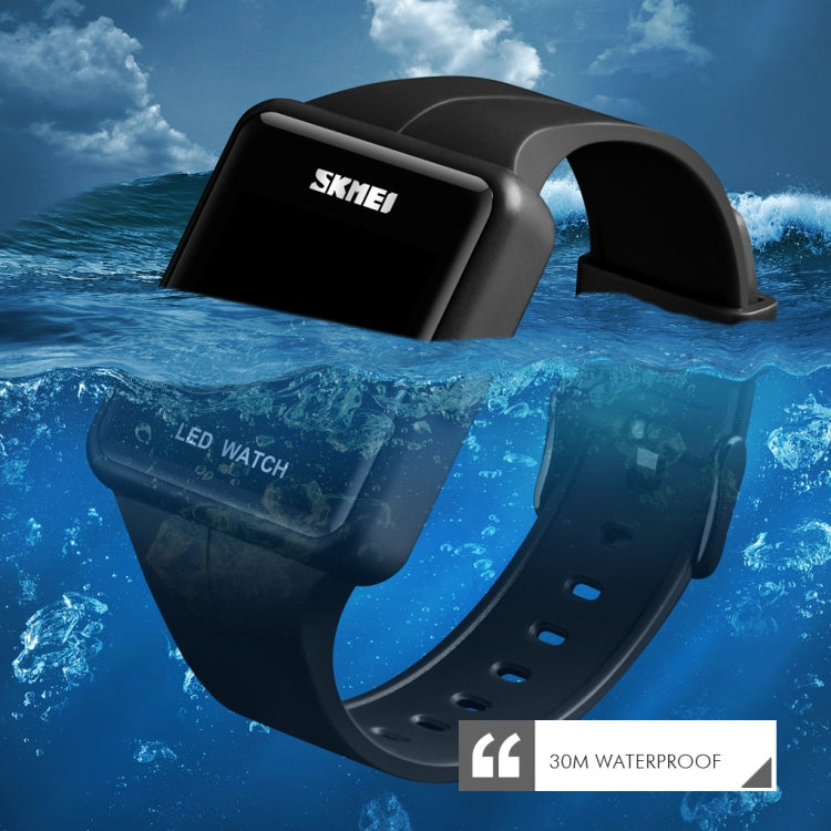 skmei-1541-fashion-led-watch-square-couple-model-waterproof-electronic-watch-silicone-watchgreen