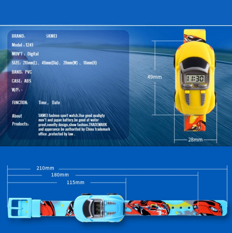 skmei-1241-fashion-cute-cartoon-car-children-digital-watchlight-blue