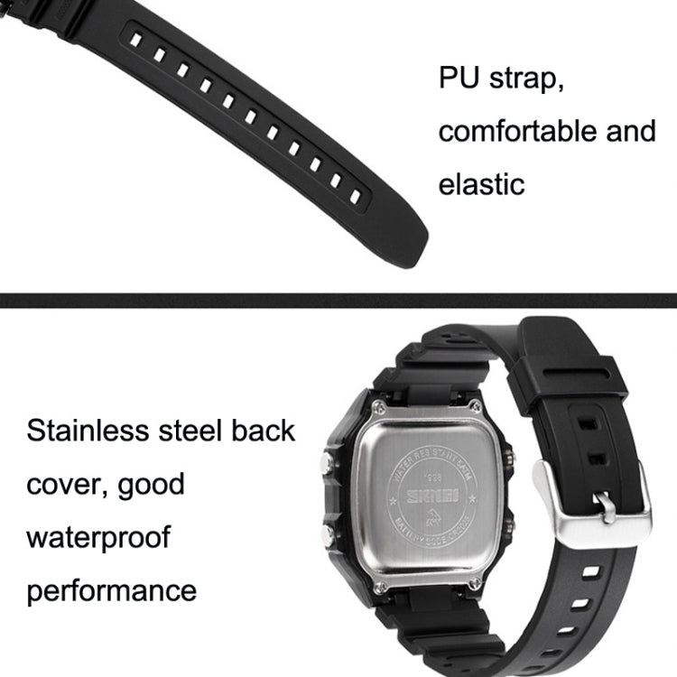 SKMEI 1998 Transparent Shell Ice Sensor Outdoor Sports Waterproof Multi-function Watch(Black)