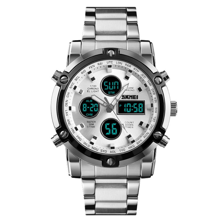 skmei-1389-multifunctional-men-business-digital-watch-30m-waterproof-large-dial-wrist-watch-with-stainless-steel-watchband-silver