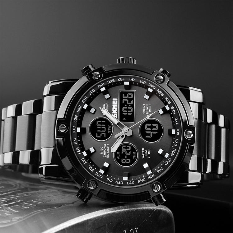 skmei-1389-multifunctional-men-business-digital-watch-30m-waterproof-large-dial-wrist-watch-with-stainless-steel-watchband-silver