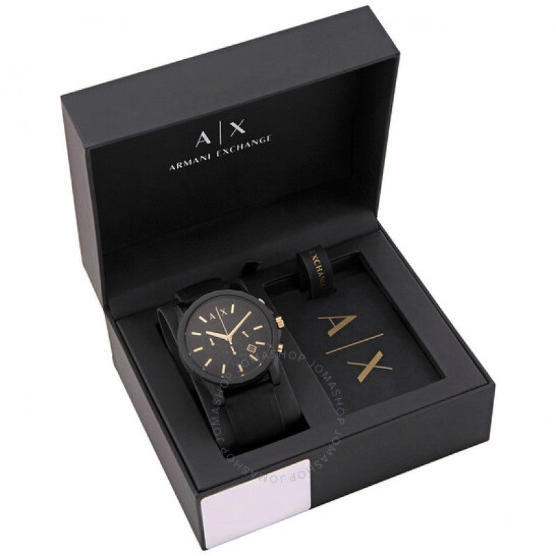 Armani Exchange Outerbanks AX7105 Men's Chronograph Watch – Black Dial with Black Stainless Steel Strap